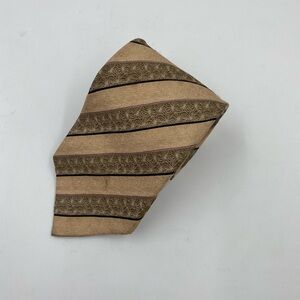 Lario Gold and Brown Patterned Men's Tie